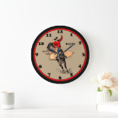 Rodeo Cowboy Red en Tan Custom Grote Klok (Huis)