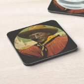 Rodeo Cowboy Steer Dessous de verre de lutte (Côté gauche)