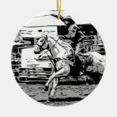 Rodeo Cowboy - Steer Roping Event Keramisch Ornament (Voorkant)