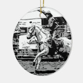 Rodeo Cowboy - Steer Roping Event Keramisch Ornament (Links)