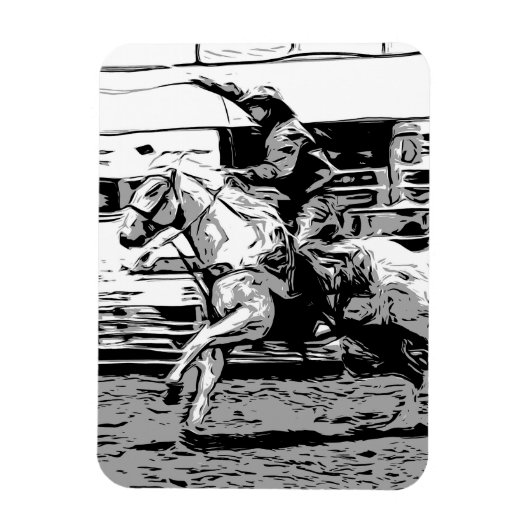 Rodeo Cowboy - Steer Roping Event Magneet (Verticaal)