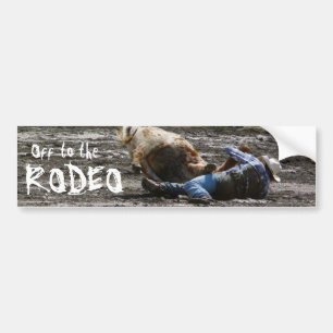 Rodeo Cowboy Steer Wrestling Bumpersticker