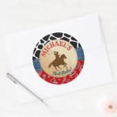 Rodeo Cowboy Verjaardagsfeestlabels Ronde Sticker (Envelop)