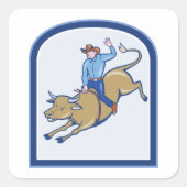 Rodeo Cowboy Vierkante Sticker (Voorkant)