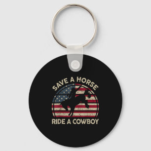 Rodeo Cowboy Western Country Horse Verenigde Stat Sleutelhanger