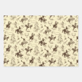 Rodeo Cowboy Western Horses Pattern Inpakpapier Vel (Voorkant 3)