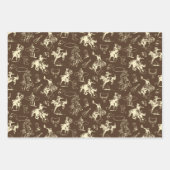 Rodeo Cowboy Western Horses Pattern Inpakpapier Vel (Voorkant 2)