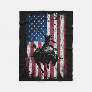 Rodeo Cowboy Western Usa Vlag Cowboys  Fleece Deken