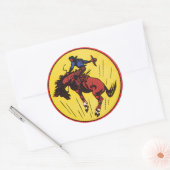 rodeo cowboyillustratie ronde sticker (Envelop)