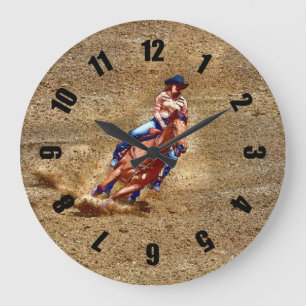 Rodéo Cowgirl Barrel-Racing Occidentale Horloge À 