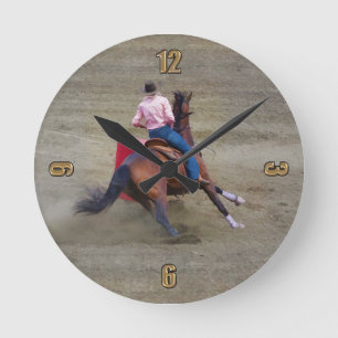 Rodéo Cowgirl Barrel-Racing Occidentale Horloge À 