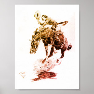 Rodeo Cowgirl (door C.M. Russell) Poster