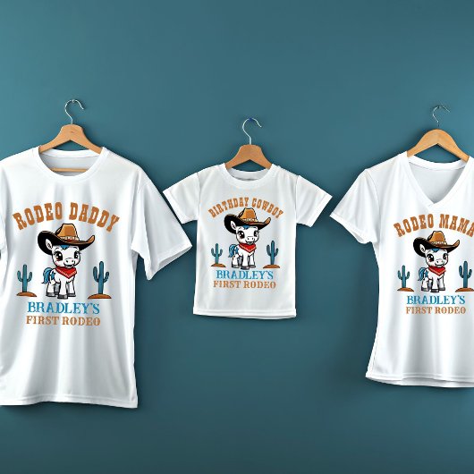 Rodeo daddy cowboy baby paard verjaardagsfeestje t-shirt