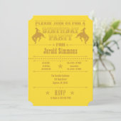 Rodéo de cow-boy jaune Invitation de fête d'annive (Debout devant)