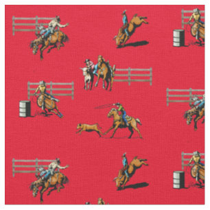 Rodeo Events Western Cowboy Cowgirl Horse Stof