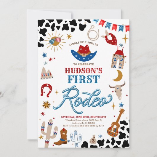 Rodeo First Birthday Invitation (Devant)