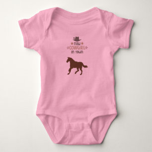 Rodeo Horse Nieuwe Cowgirl In De Stad Baby Bodysui Romper