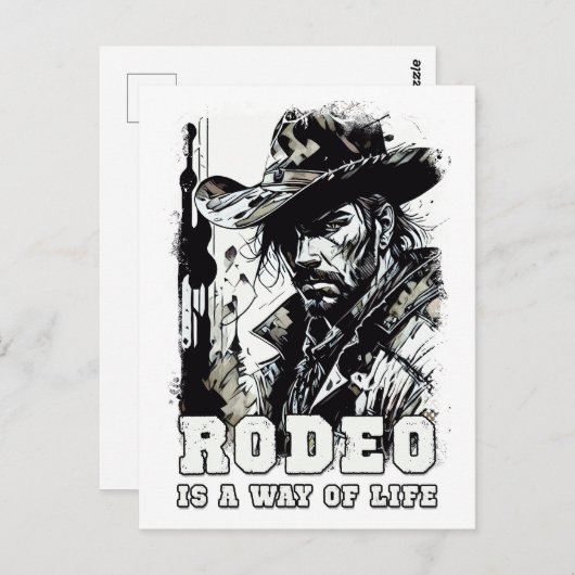 RODEO is een manier van leven Cowboy Gezegden Art Briefkaart (Voorkant / Achterkant)