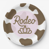 Rodeo Koningin Country Western Tiara Kroon Roze  Papieren Bordje (Voorkant)