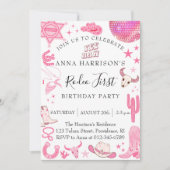 Rodeo meisje verjaardagsfeestje kaart (Voorkant)