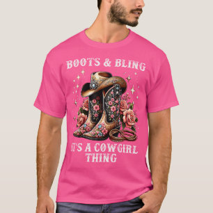 Rodeo meisjes vrouwen cowboylaarzen en bling het i t-shirt