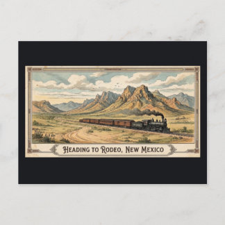 Rodeo, New Mexico - Trein Vintage Ansichtkaart Briefkaart