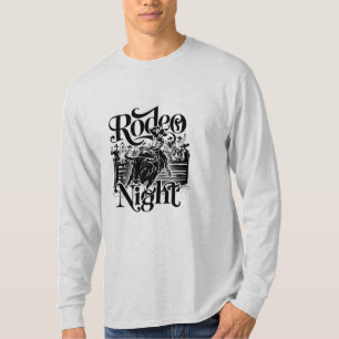 Rodeo Night" Dynamisch Western Bull Rider T-shirt