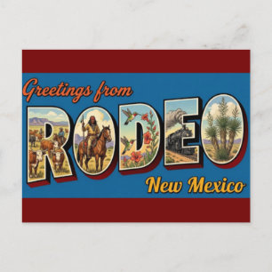 Rodéo, Nouveau-Mexique - Carte postale ancienne