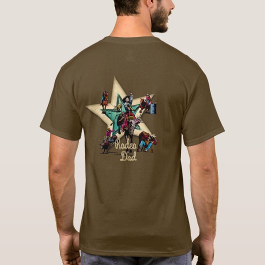 Rodéo Occidentale Cowboy T-Shirt Rodéo Papa (Dos)