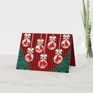 Rodeo Ornamenten op de Red Holiday Greeting Kaart