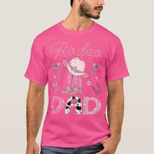 Rodeo Papa 1e Verjaardag Roze Laarzen Disco Cowgir T-shirt