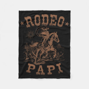 Rodeo Papi western cowboy familie matching vaderda Fleece Deken