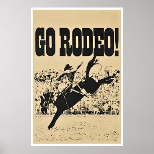 Rodeo Poster Kunst Westerse Print Cowboy (H944)