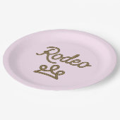Rodeo Prinses Country Western Tiara Kroon Roze Papieren Bordje (Gekanteld)