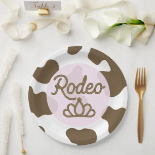 Rodeo Queen Country Western Tiara Kroon Roze  Papieren Bordje