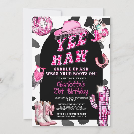 Rodeo Retro Cowgirl Verjaardag ELKE LEEFTIJD Dance Kaart (Voorkant)