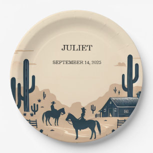 Rodeo Retro Paard Rustiek Western Vrijgezellenfees Papieren Bordje