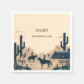 Rodeo Retro Paard Rustieke Westerse Bruidsdouche Servet (Voorkant)