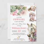 Rodéo rose Western Cowgirl Baby shower invitation (Devant)