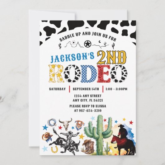 Rodeo Roundup verjaardagsuitnodiging Kaart (Voorkant)