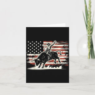 Rodeo ruiter stier patriottische cowboy VS vlag Kaart