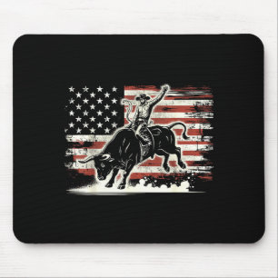Rodeo ruiter stier patriottische cowboy VS vlag Muismat