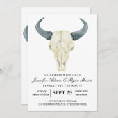 Rodéo rustique aquarelle | FAIRE-PART DE MARIAGE (Devant / Derrière)