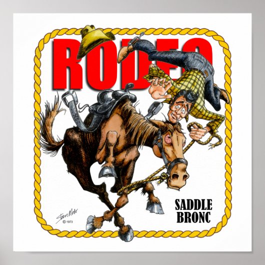 Rodeo Saddle Bronc Rider Print (Voorkant)
