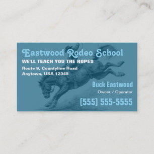 Rodeo School Springend Paard Cowboy Training Visitekaartje