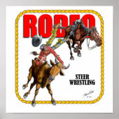 Rodeo Steer Wrestler Poster (Voorkant)