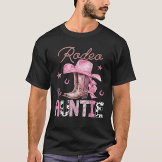 Rodeo tante roze laarzen Coquette CowGirl Verjaard T-shirt