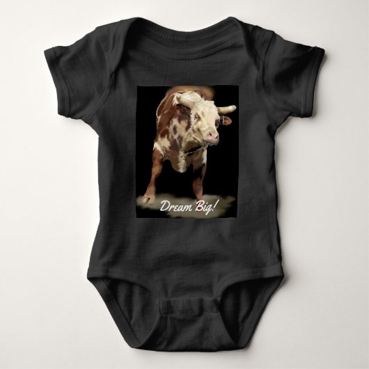 Rodeo Theme Bucking Bull Dream Big Romper (Voorkant)