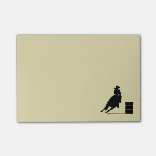 Rodeo Theme Cowgirl Barrel Racing Silhouette Post-it® Notes