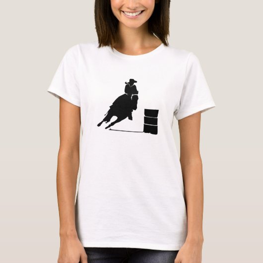 Rodeo Theme Cowgirl Barrel Racing Silhouette T-shirt (Voorkant)